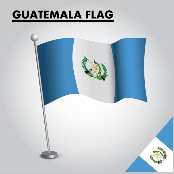 Guatemala Icono Bandera Bandera Nacional Guatemala Poste — Vector de stock