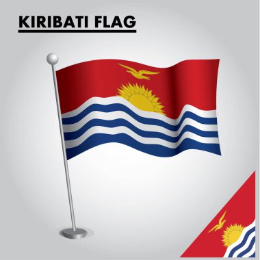 Bir kutup üzerinde Kiribati Ulusal bayrağı