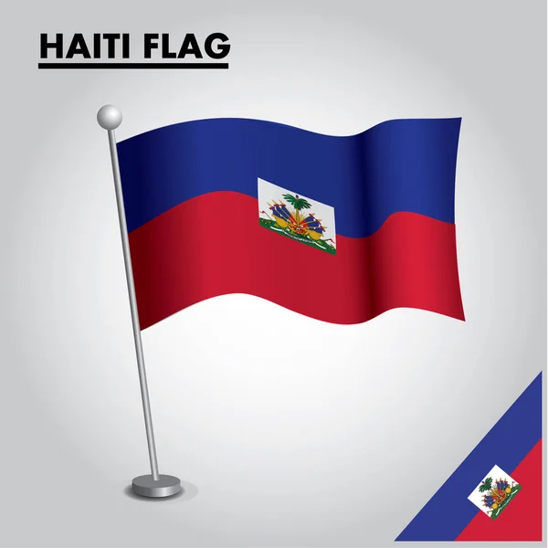 Nationella Flaggan Haiti Stolpe — Stock vektor