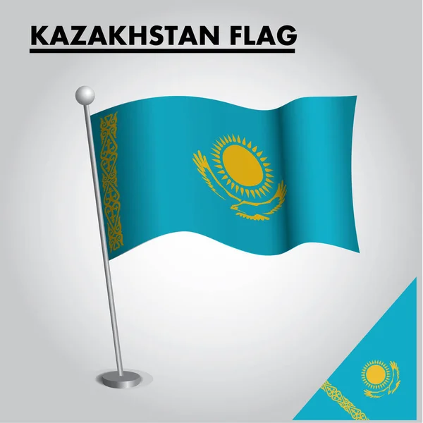 Bir direğe Kazakistan ulusal bayrağı