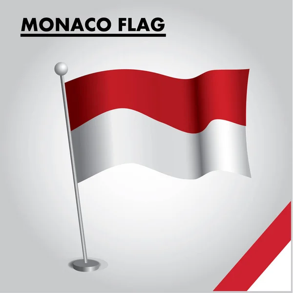 National Flag Monaco Pole — Stock Vector