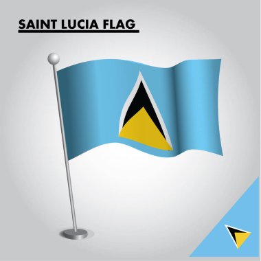 Bir kutup Saint Lucia Ulusal bayrağı