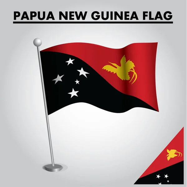 Flaga Papui Nowej Gwinei Słupie — Wektor stockowy