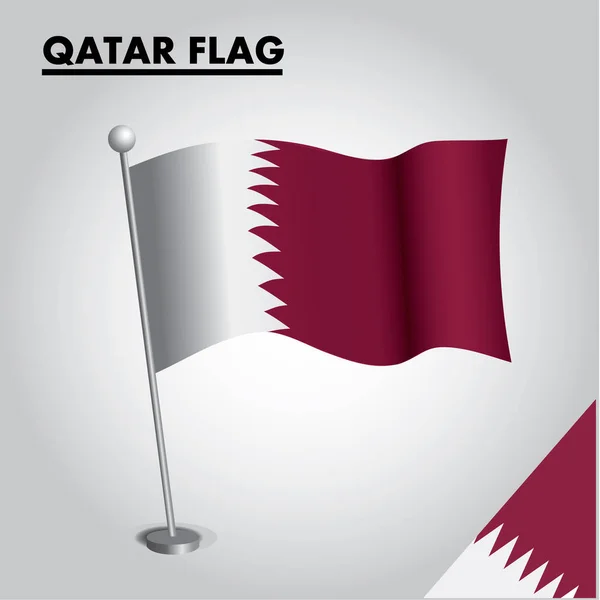 Bandera Nacional Qatar Asta — Vector de stock