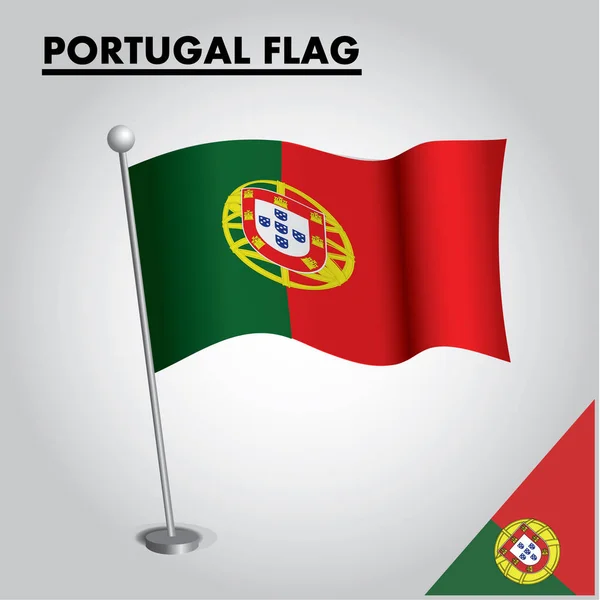 Bandeira Nacional Portugal Pólo — Vetor de Stock