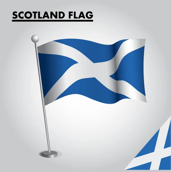 Bandiera Nazionale Scotland Palo — Vettoriale Stock