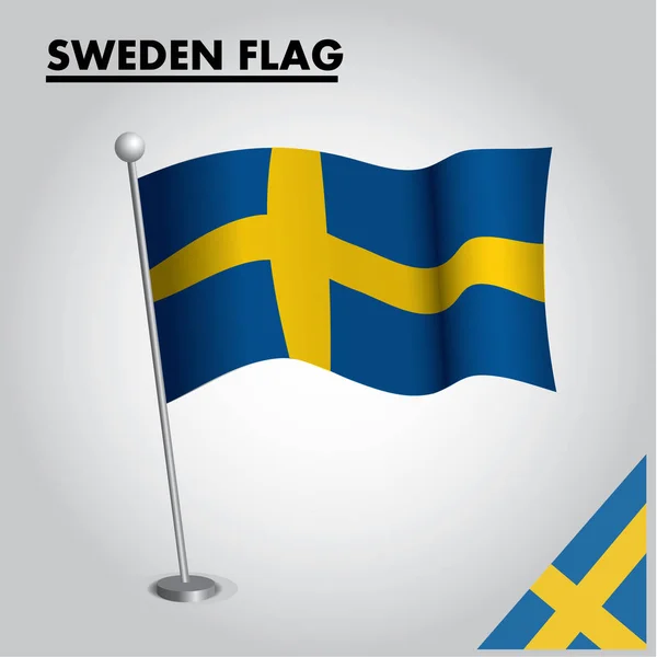 Sveriges Flagga Stolpe — Stock vektor