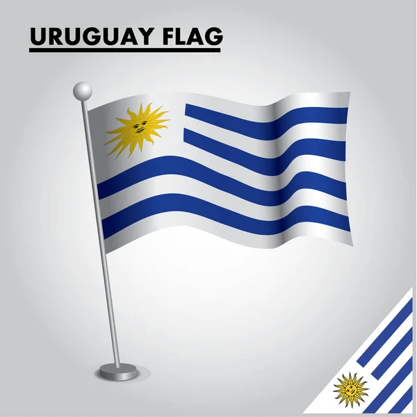柱にウルグアイの国旗 — ストックベクタ