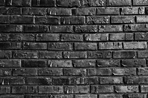 Rough Wall Lined Bricks Rough Edges Black White Photography — Stock Photo, Image