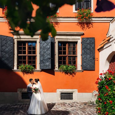 binanın güzel cephe ve kepenkli pencereler. newl