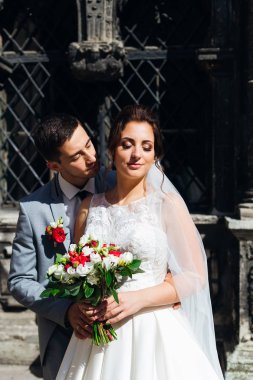 damat backgroun arka taraftan gelin kucaklar
