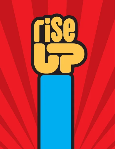 Rise Up opgeheven vuist protest vector design. — Stockvector