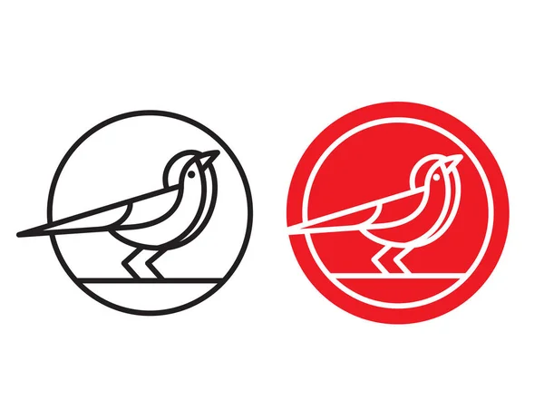 Logo Distintivo Emblema Dell Uccello Illustrazione Vettoriale Monolinea Dell Uccello — Vettoriale Stock