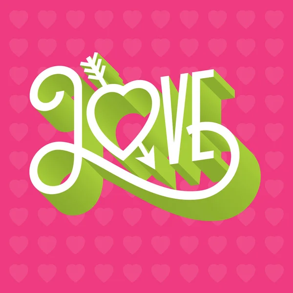 Love Struck Typographic Illustration Arrow Heart Ornate Hand Drawn Vector — Stock Vector