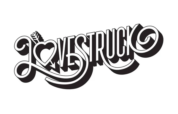 Love Struck Illustration Typographique Avec Flèche Dans Cœur Illustration Vectorielle — Image vectorielle