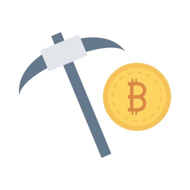 vektör çizim tasarım altın bitcoin belirteci balta ile