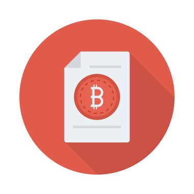 Kırmızı bitcoin belirteç beyaz kağıt sayfası 
