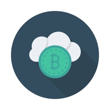 yeşil bitcoin belirteci ve beyaz bulut 