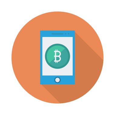 yeşil bitcoin belirteç beyaz arka plan üzerinde smartphone ekranında