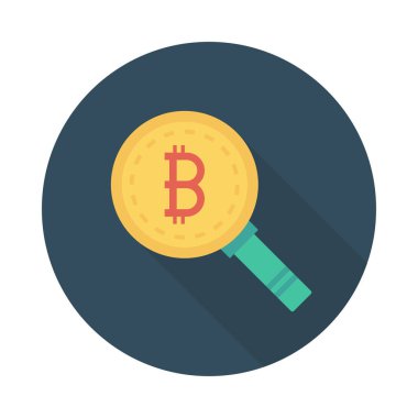 Altın bitcoin belirteci Büyüteç Camı, cryptocurrency döviz olarak