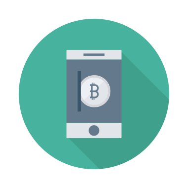 Gümüş bitcoin belirteç beyaz arka plan üzerinde smartphone ekranında