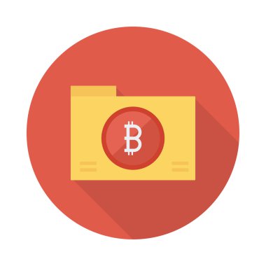 Kırmızı bitcoin belirteci üzerinde dosya klasörü