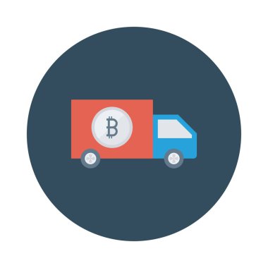 Bitcoin belirteç beyaz arka plan üzerinde kamyon