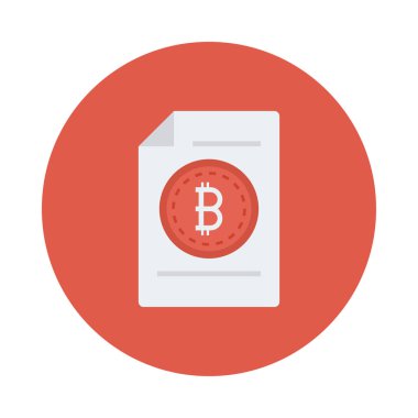 Kırmızı bitcoin belirteç beyaz kağıt sayfası 