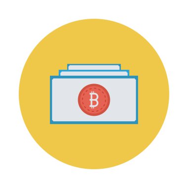 Kırmızı bitcoin belirteci banknot üzerinde 