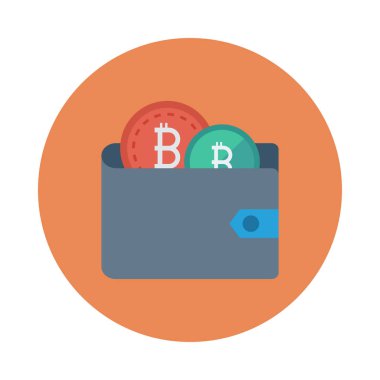 Beyaz arka plan üzerinde cüzdan içinde Bitcoin belirteçleri