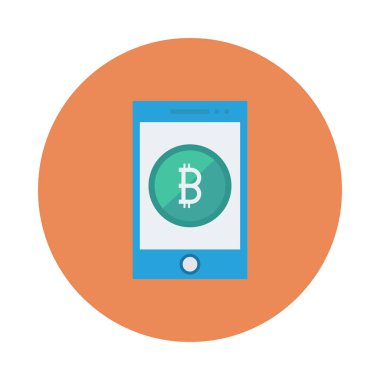 yeşil bitcoin belirteç beyaz arka plan üzerinde smartphone ekranında