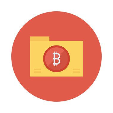 Kırmızı bitcoin belirteci üzerinde dosya klasörü