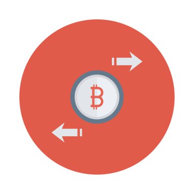 Bitcoin simgesi üzerinde kırmızı bir daire, Döviz cryptocurrency 