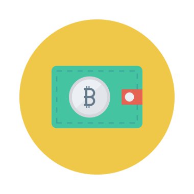 Bitcoin belirteci cüzdan beyaz arka plan üzerinde