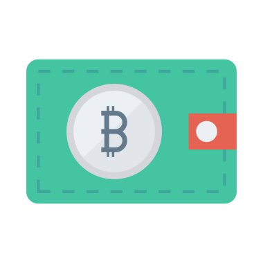 Bitcoin belirteci cüzdan beyaz arka plan üzerinde