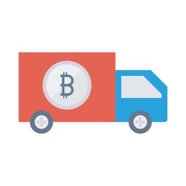 Bitcoin belirteç beyaz arka plan üzerinde kamyon