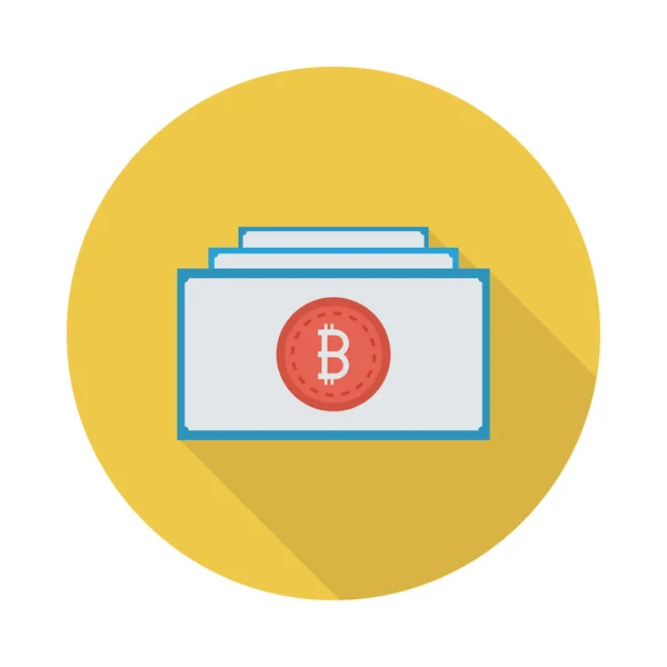 Red Bitcoin Token Banknote — Stock Vector