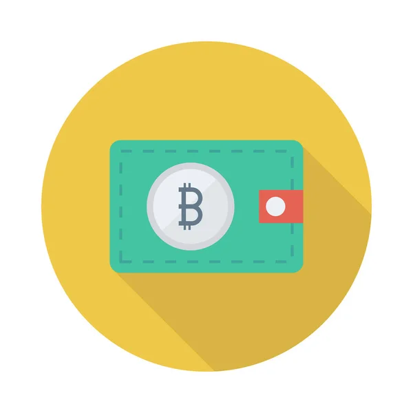 Bitcoin Token Peněženku Bílém Pozadí — Stockový vektor