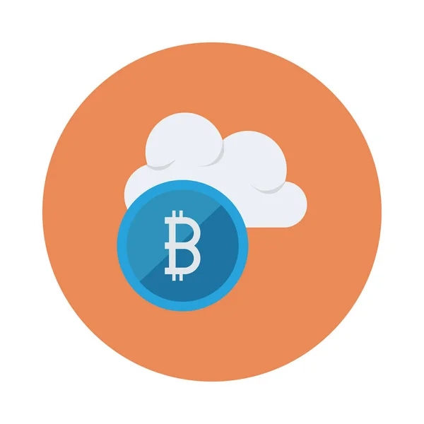 blue bitcoin token and white cloud
