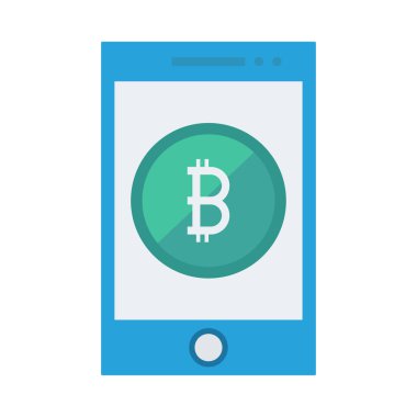 yeşil bitcoin belirteç beyaz arka plan üzerinde smartphone ekranında