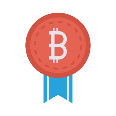 mavi kurdele belirteciyle kırmızı bitcoin 