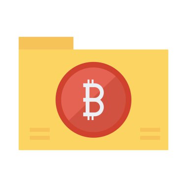 Kırmızı bitcoin belirteci üzerinde dosya klasörü