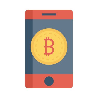 Altın bitcoin belirteç beyaz arka plan üzerinde smartphone ekranında