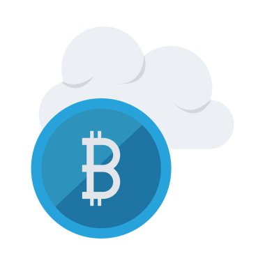 mavi bitcoin belirteci ve beyaz bulut 