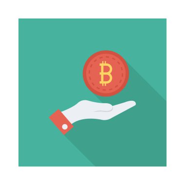 elle beyaz zemin üzerine kırmızı bitcoin belirteci