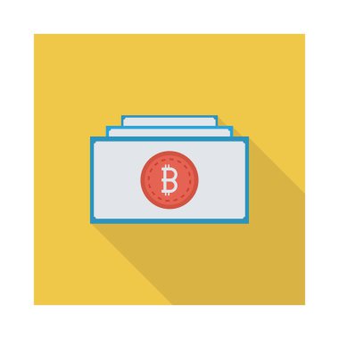 Kırmızı bitcoin belirteci banknot üzerinde 