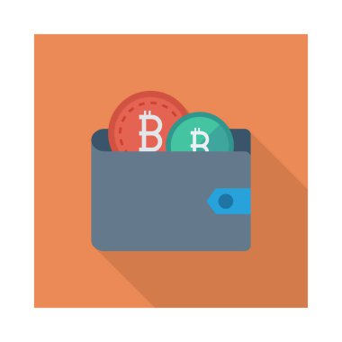 Beyaz arka plan üzerinde cüzdan içinde Bitcoin belirteçleri