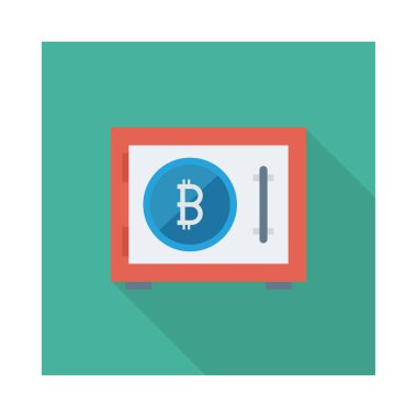 Kapı güvenli beyaz zemin üzerine altın bitcoin belirteci