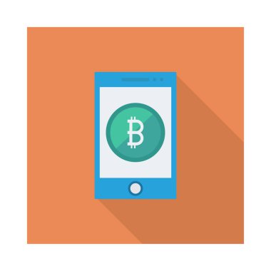 yeşil bitcoin belirteç beyaz arka plan üzerinde smartphone ekranında