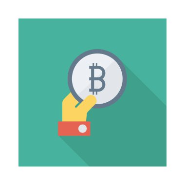 beyaz zemin üzerine yeşil meydanında gümüş bitcoin belirtecini bulunduran el 